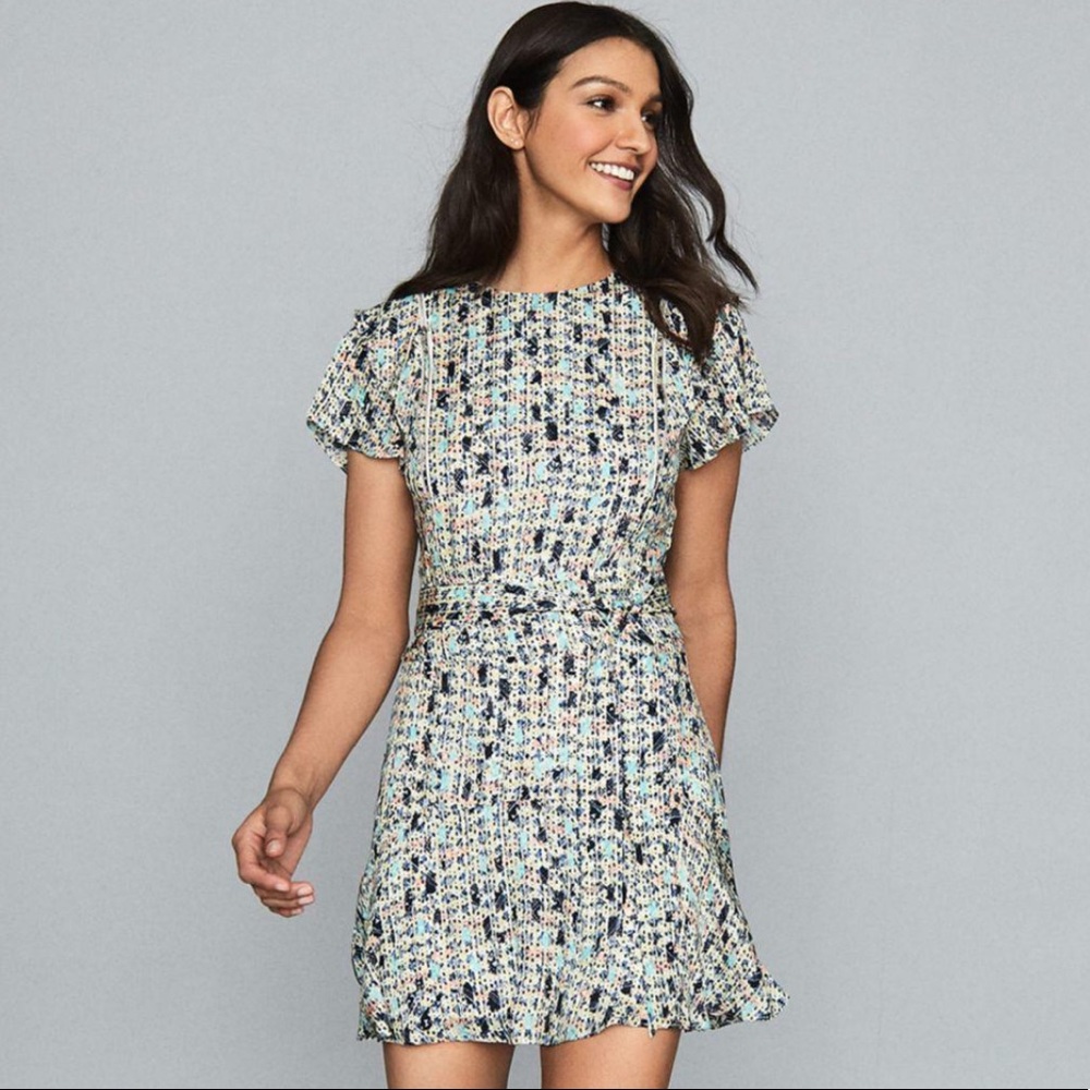 Reiss Bethan Multi Ditsy Ruffle Dress